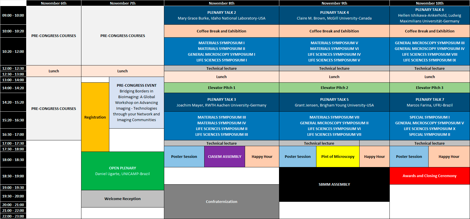 Schedule at a glance